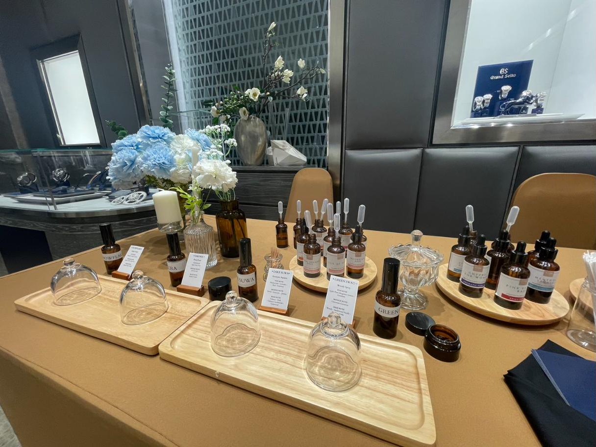 Workshop tables set inside a boutique